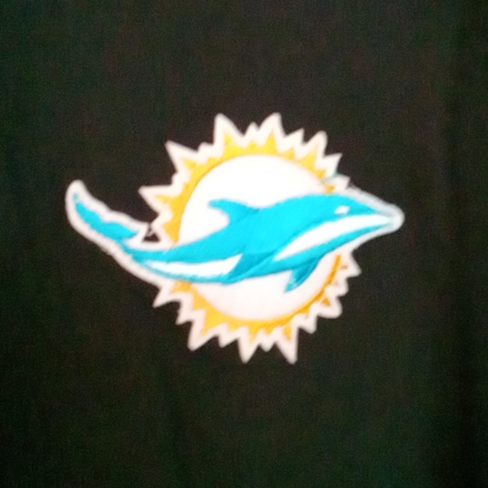 Miami Dolphins Stitched Logo Black Size XL EUC - Picture 2 of 4